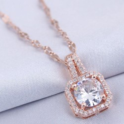fine  occidental style fashion   concise square zircon personality woman neckl..