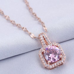 fine  occidental style fashion   concise square zircon personality woman neckl..