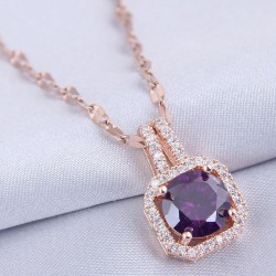 fine  occidental style fashion   concise square zircon personality woman neckl..