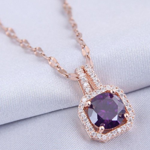 fine  occidental style fashion   concise square zircon personality woman necklace