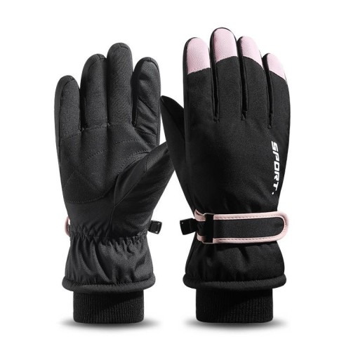 Winter warm skiing glove woman outdoor sports Non-slip velvet thick wind cotton glove