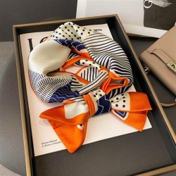 Korean style brief fresh Business triangle splice samll Stripe imitate silk lo..