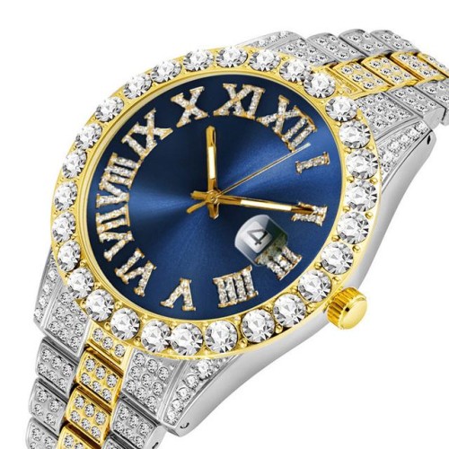 ho watch  occdental style man steel belt Rome calbraton damond day man quartz wrst-watches