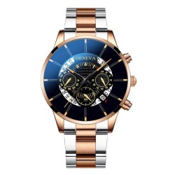  three false eye man lesure Busness day steel belt watch man style quartz wrst..