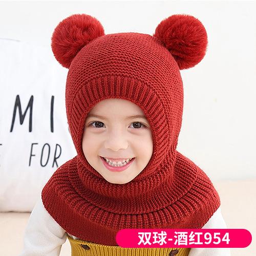 knitting one-piece autumn Winter man girl Korean style Double warm wind woolen shawl child
