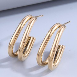 fashion surface concise Double layer temperament woman personality ear stud