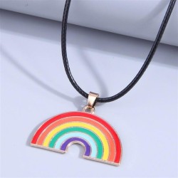fashion sweetOL Metal concise rainbow personality necklace