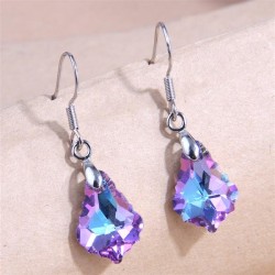 fashion sweetOL concise leaf crystal personality earrings