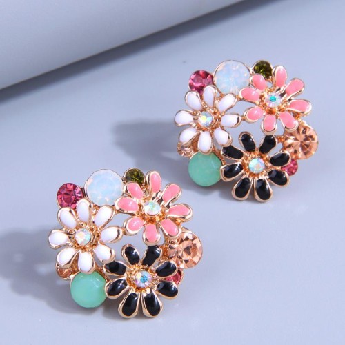 fine fashion conciseOL sweet wealth flowers temperament woman ear stud