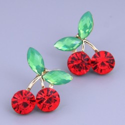  fashion sweetOL concise leaf cherry personality ear stud