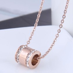 fashion sweetOL concise diamond samll titanium steel personality woman necklac..