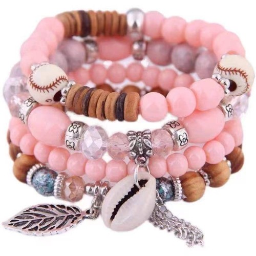 fashion trend concise all-Purpose leaves tassel gorgeous multilayer temperament bracelet