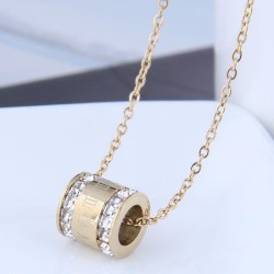 fashion sweetOL concise diamond samll titanium steel personality woman necklac..