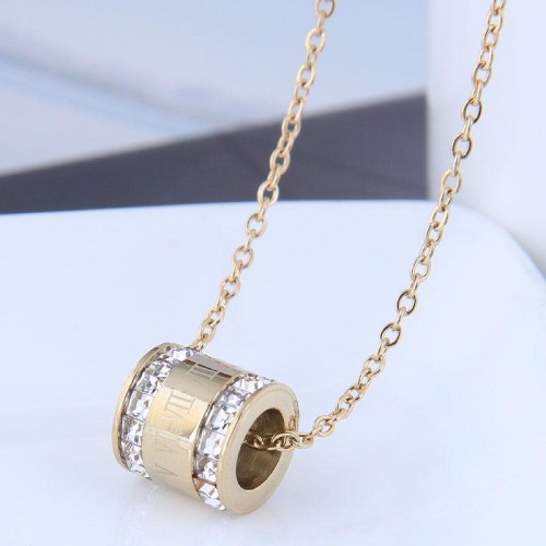 fashion sweetOL concise diamond samll titanium steel personality woman necklace