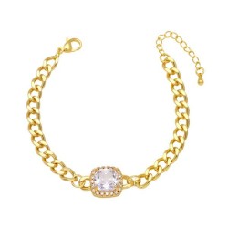  occidental style brief bracelet  bronze embed color zircon bracelet chainbrg