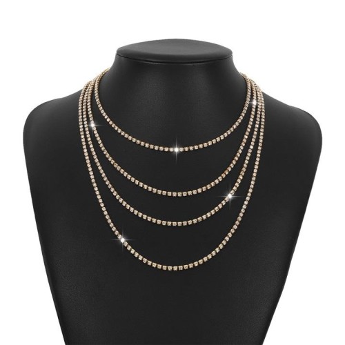  long style  claw chain Rhinestone geometry necklace chain