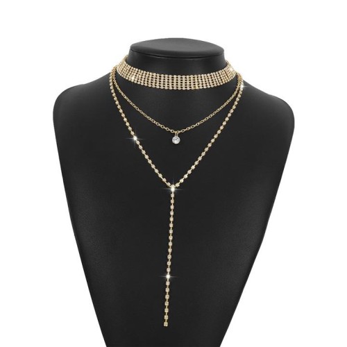 occidental style fashion necklace  long style fully-jewelled claw chain multilayer chain personality fashion sty