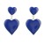 fashion brief personality multilayer heart-shaped Alloy enamel earrings woman occidental style temperament ear