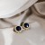 silver samll fashion style Round ear stud pure color crystal zircon brief earrings Earring
