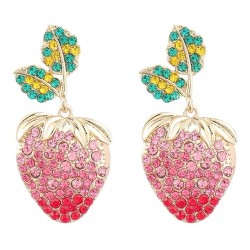 fashion summer day fruits wind Alloy diamond earrings woman occidental style p..