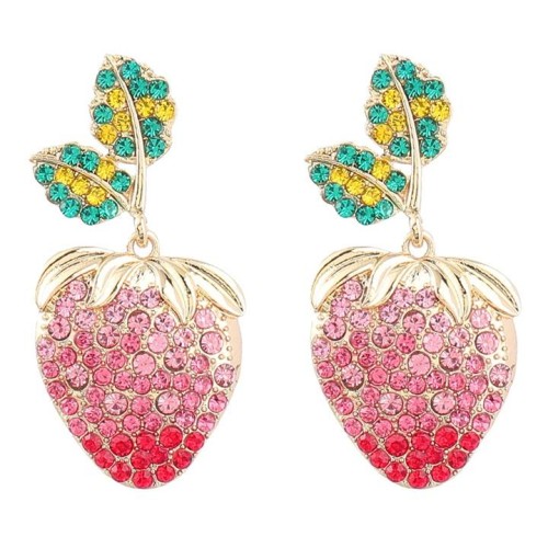 fashion summer day fruits wind Alloy diamond earrings woman occidental style personalityins earring