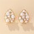  occidental style brief Rhinestone circle ear stud twining Pearl earrings woman earring samll fashion woman Ea