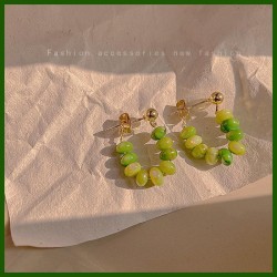 retro summer small fresh color ear stud brief beads earrings personality Earri..