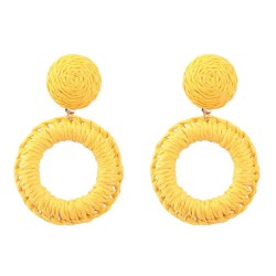 summer weave multilayer Round earrings woman occidental style temperament geom..