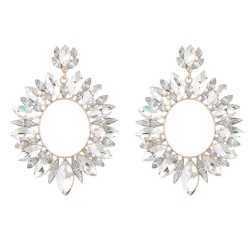 earrings fashion colorful diamond series Round Alloy diamond geometry earrings..