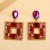 occidental style trend creative geometry exaggerating square Rhinestone earrings woman  personality crystal earri