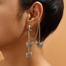 occidental style retro tassel long style Alloy butterfly earrings woman ins cr..
