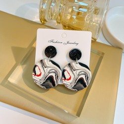 silver cartoon retro China wind ear stud geometry Round cartoon earrings