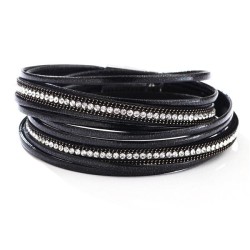 occidental style well sell diamond braceletPU leather colorful flash diamond f..