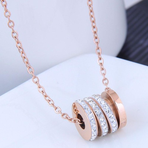 fashion sweetOL concise flash diamond samll titanium steel personality woman necklace