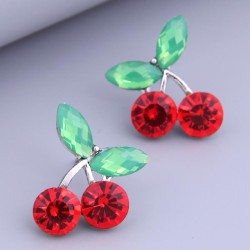  fashion sweetOL concise leaf cherry personality ear stud