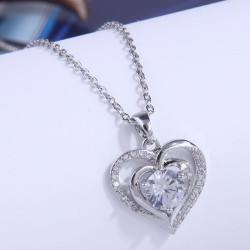 fashion bronze embed Zirconium love sweetOL personality woman necklace