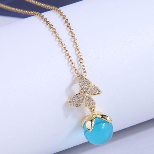 fashion bronze embed Zirconium watch-face sweetOL personality woman necklace