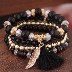 fashion trend concise all-Purpose Colorful Acrylic beads tassel leaves tempera..
