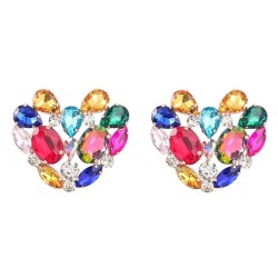 earrings super claw chain series Alloy diamond heart-shaped earrings woman occ..
