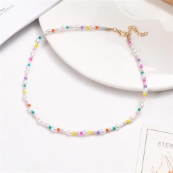  occidental style Pearl Word woman necklace Bohemia color love clavicle chain ..