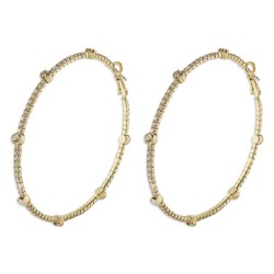occidental style exaggerating big circle earrings  claw chain Rhinestone shine..