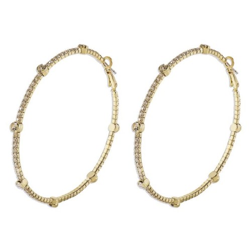 occidental style exaggerating big circle earrings  claw chain Rhinestone shine earring wind circle