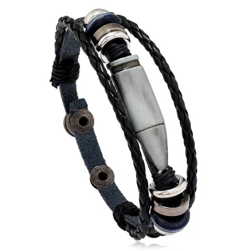  brief black weave man leather bracelet occidental style fashion fashion