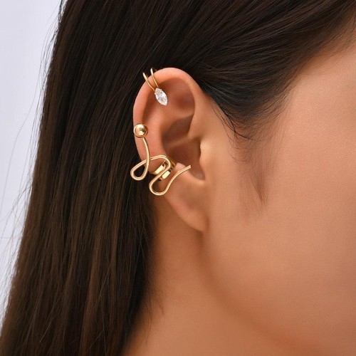 occidental style brief geometry Rhinestone set woman ins creative samll lovely earrings