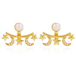 UR occidental style Alloy star Moon geometry ear stud creative woman samll personality