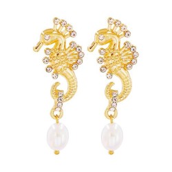 UR occidental style color ear stud pendant Pearl personality retro samll woman