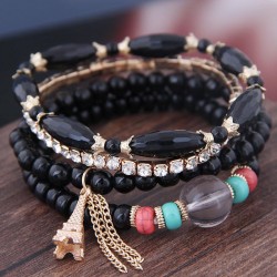 fashion trend concise all-Purpose Colorful Acrylic beads tower tassel multilay..