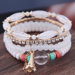 fashion trend concise all-Purpose Colorful Acrylic beads tower tassel multilay..