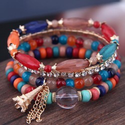 fashion trend concise all-Purpose Colorful Acrylic beads tower tassel multilay..