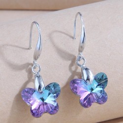 fashion concise butterfly crystal temperament earrings